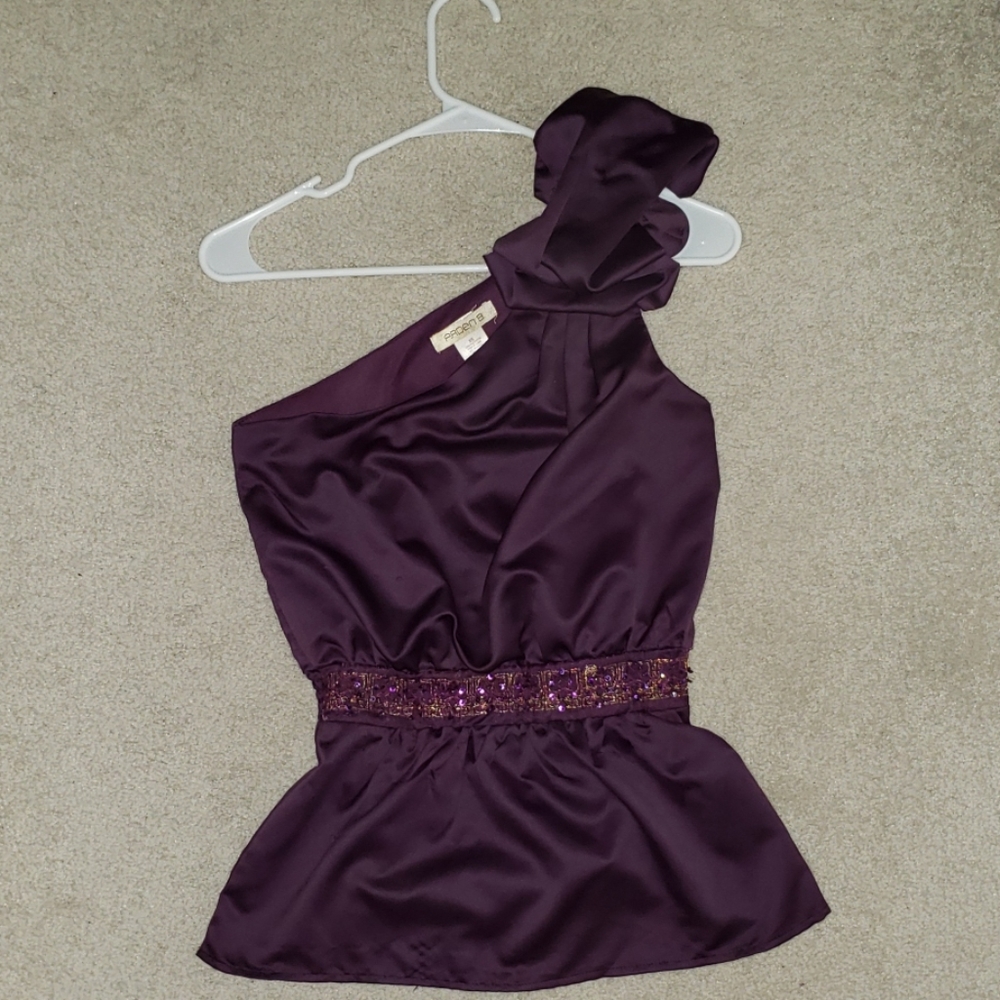 One Shoulder Satin Shirt